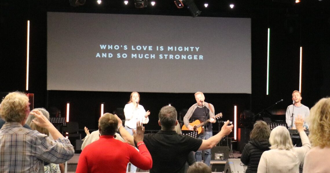 Praying together for teenagers and young adults.