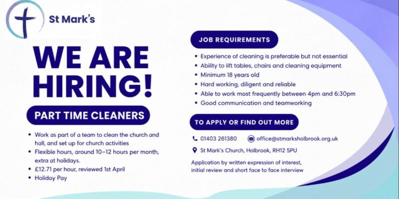 St Mark’s Church are hiring!