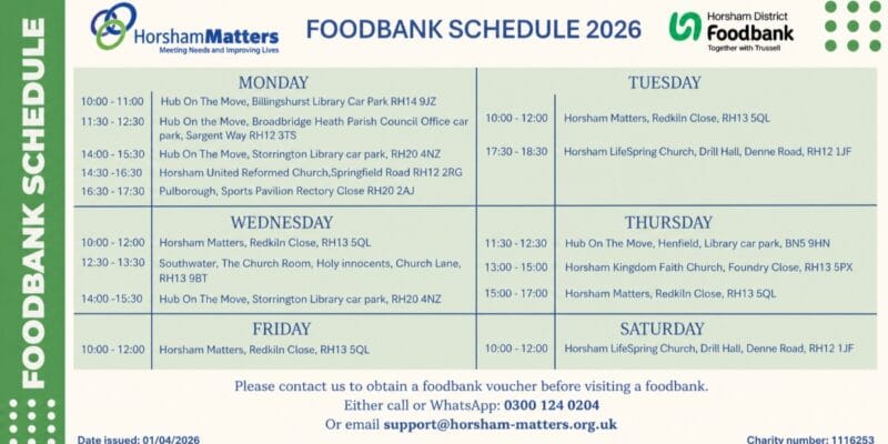 Foodbank Schedule Update