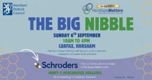 The Big Nibble: Sunday 6th September, 10am to 4pm at Carfax, Horsham; honey and merchandise available