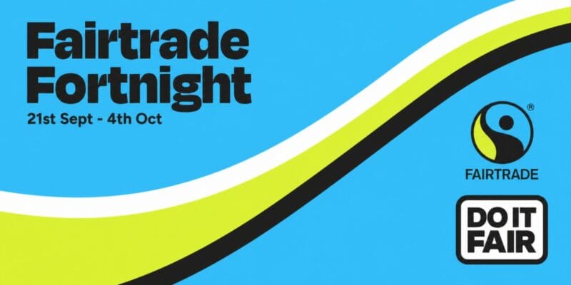 Fairtrade Fortnight, 21st Sept - 4th Oct, with Fairtrade and Do It Fair logos
