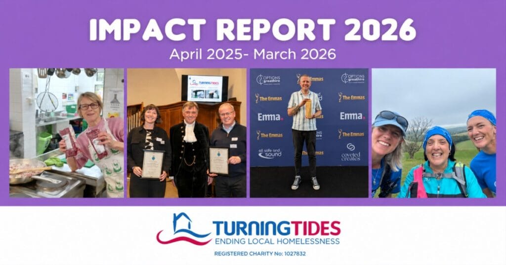 Impact Report 2026, April 2025- March 2026, with four photos and Turning Tides logo