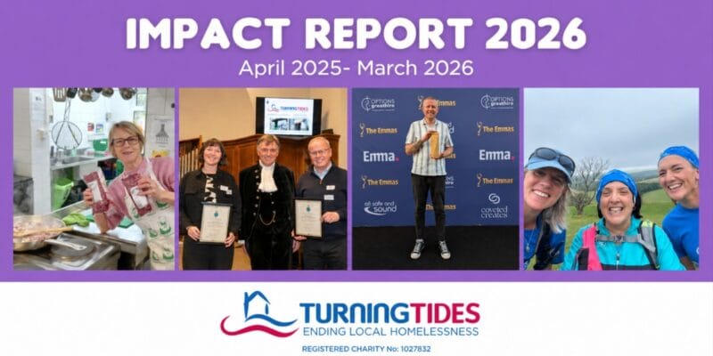 Impact Report 2026, April 2025- March 2026, with four photos and Turning Tides logo